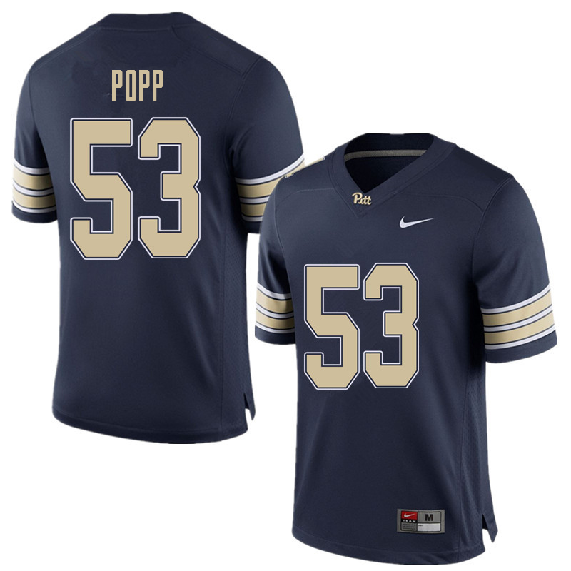 Men #53 Brian Popp Pittsburgh Panthers College Football Jerseys Sale-Home Blue